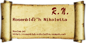 Rosenblüh Nikoletta névjegykártya